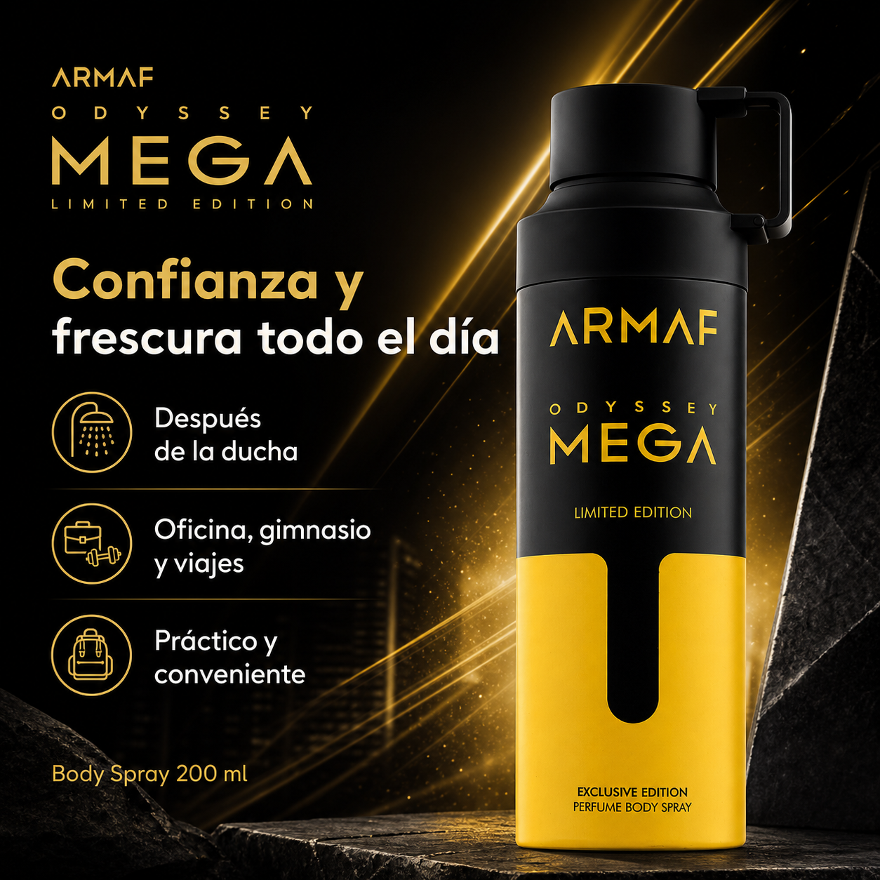Armaf Odyssey Mega Body Spray Hombre 200 ml